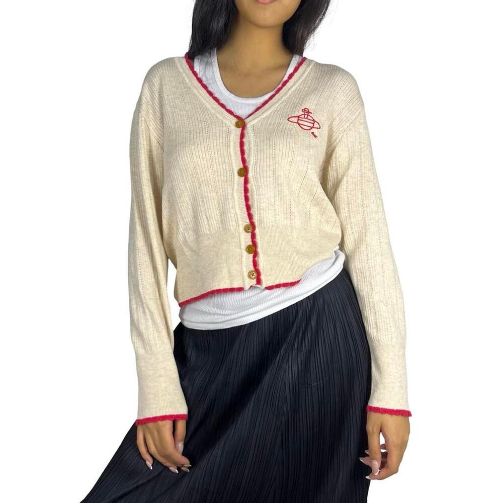 Vivienne Westwood Red Label Cream Acubi White Lining Cardigan